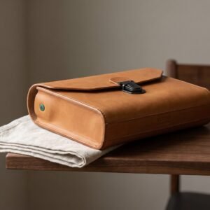 Travel Grooming Case in vegetable-tanned leather