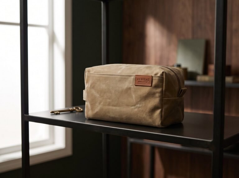 Dopp Kit in waxed canvas