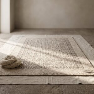 Wool Area Rug, 5 by 8 in woven wool