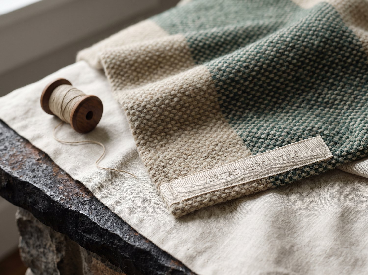 Wool Blanket, twin in woven wool