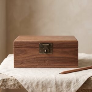 Writing Box in walnut and brass